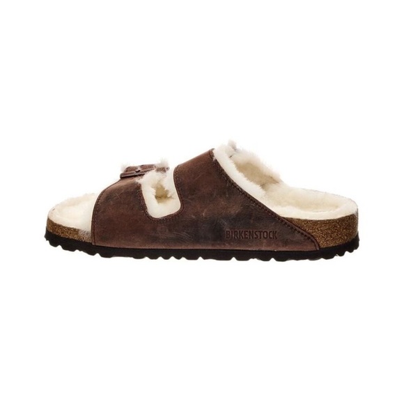 Birkenstock Arizona Leather & Shearling Sandal size EU 41 women’s 10 Men’s 8 NWT - Picture 2 of 10